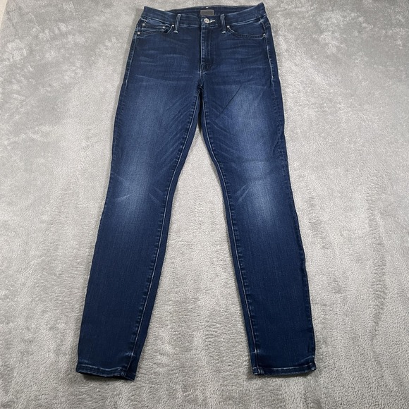 MOTHER Denim - Mother Jeans Womens 27 Blue Dark Wash Skinny Stretch Denim Mid Rise Classic